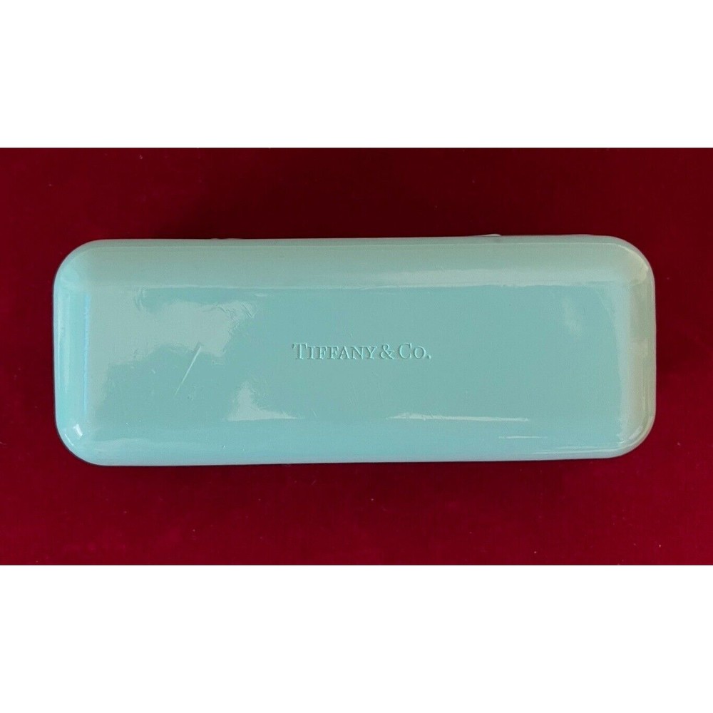 Tiffany & Co Sunglasses/Eyeglasses Hard Case, Tiffany Blue, 6.5”L x 2.25”W x 2”H